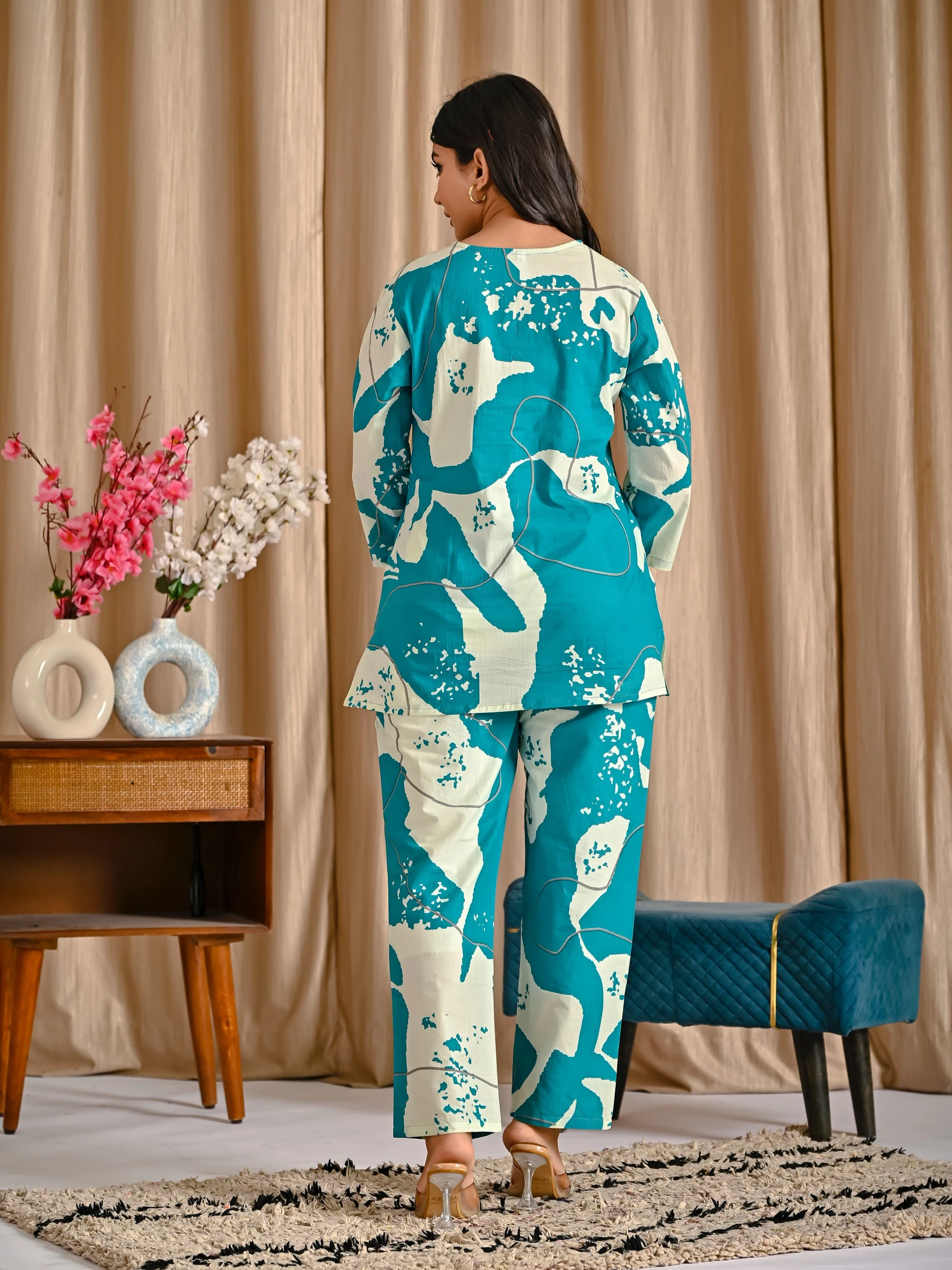 Tropwear Women Pure Cotton Kurti Palazzo Set image 4