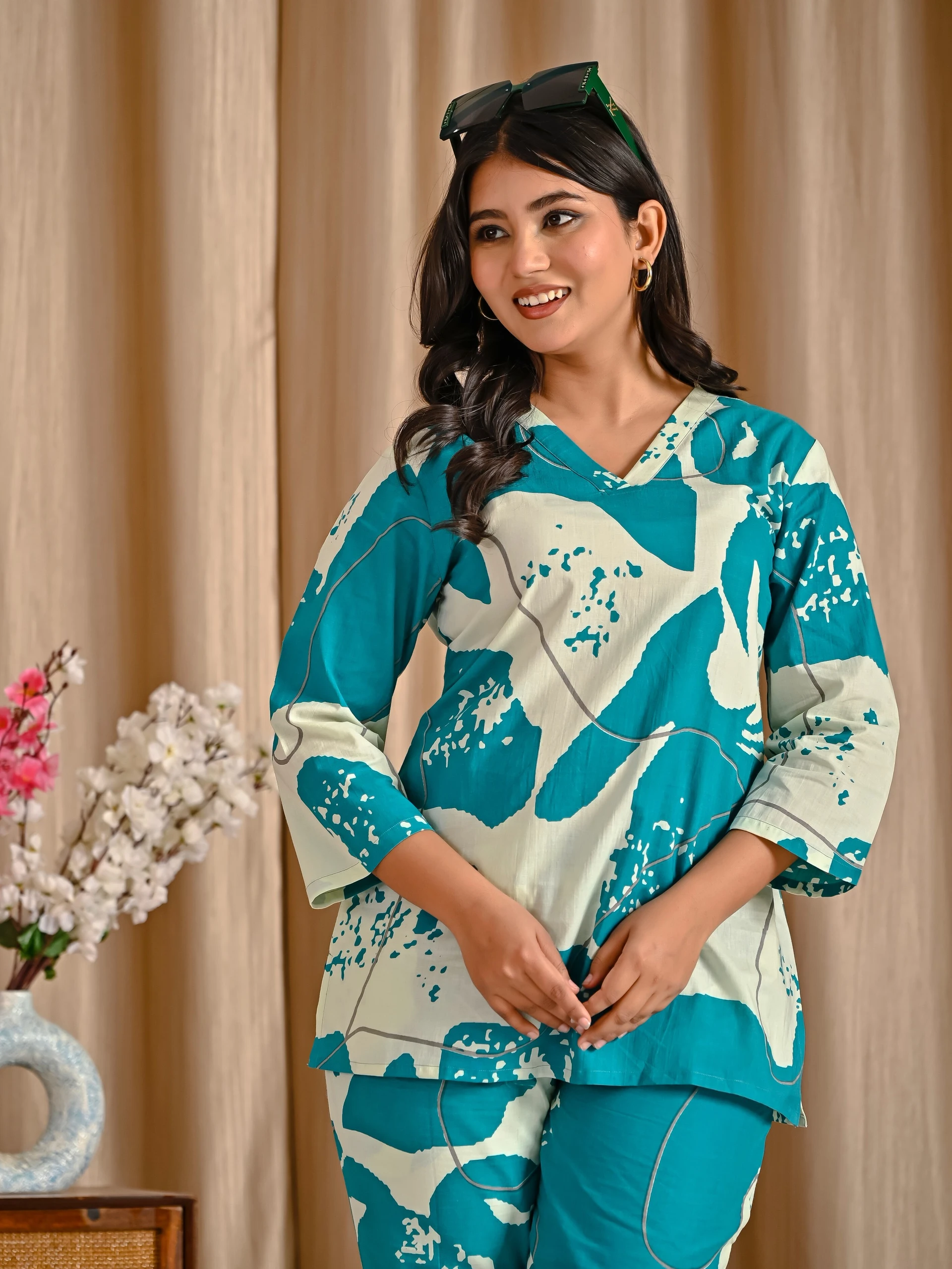 Tropwear Women Pure Cotton Kurti Palazzo Set