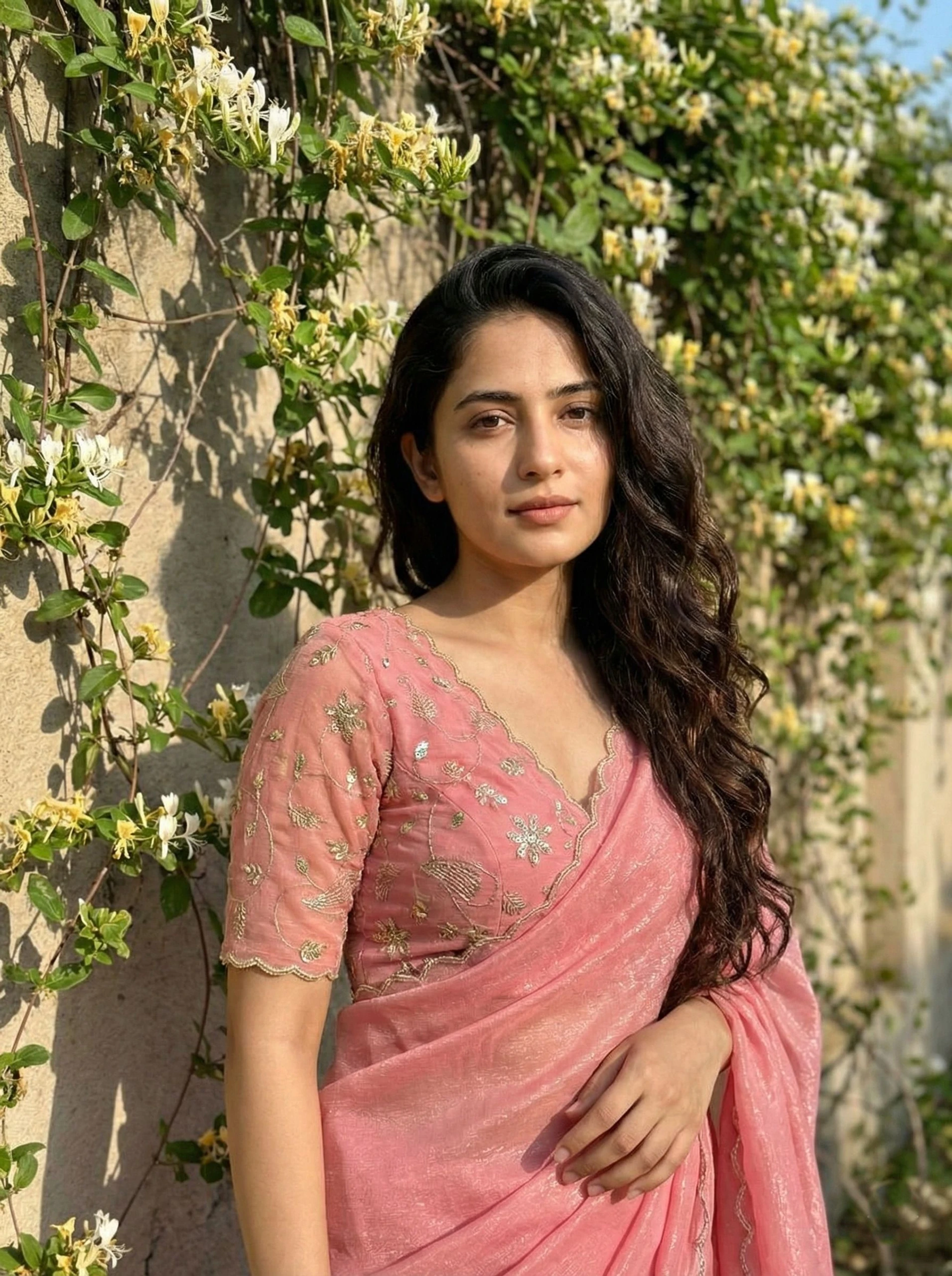 AMIYASILKMILLS Self Design, Embroidered Daily Wear Chiffon Saree (Light Green)