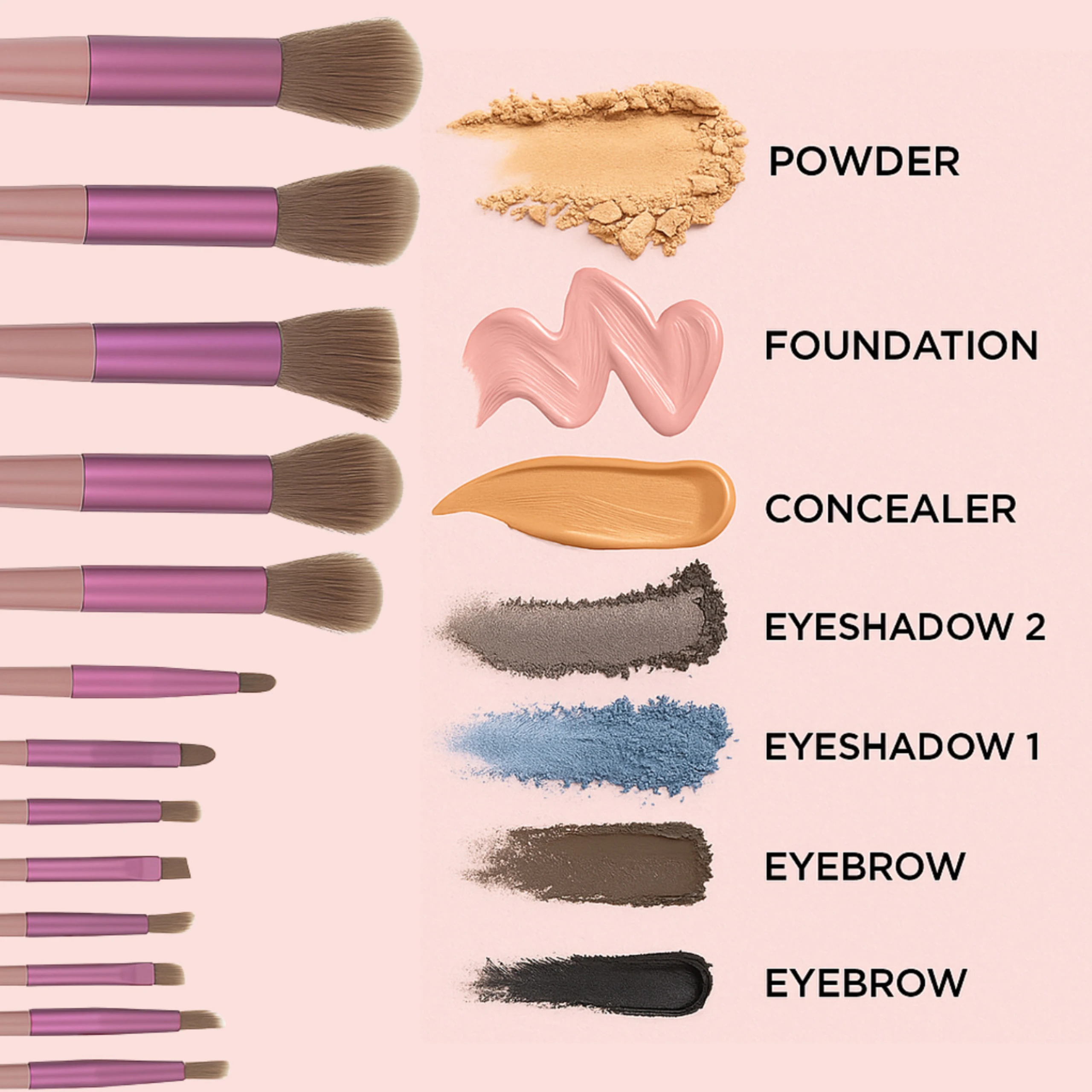 AmazingKarts 13-Piece Professional Makeup Brush Set with Beauty Sponge for Face & Eye Makeup (Pack of 14) image 5