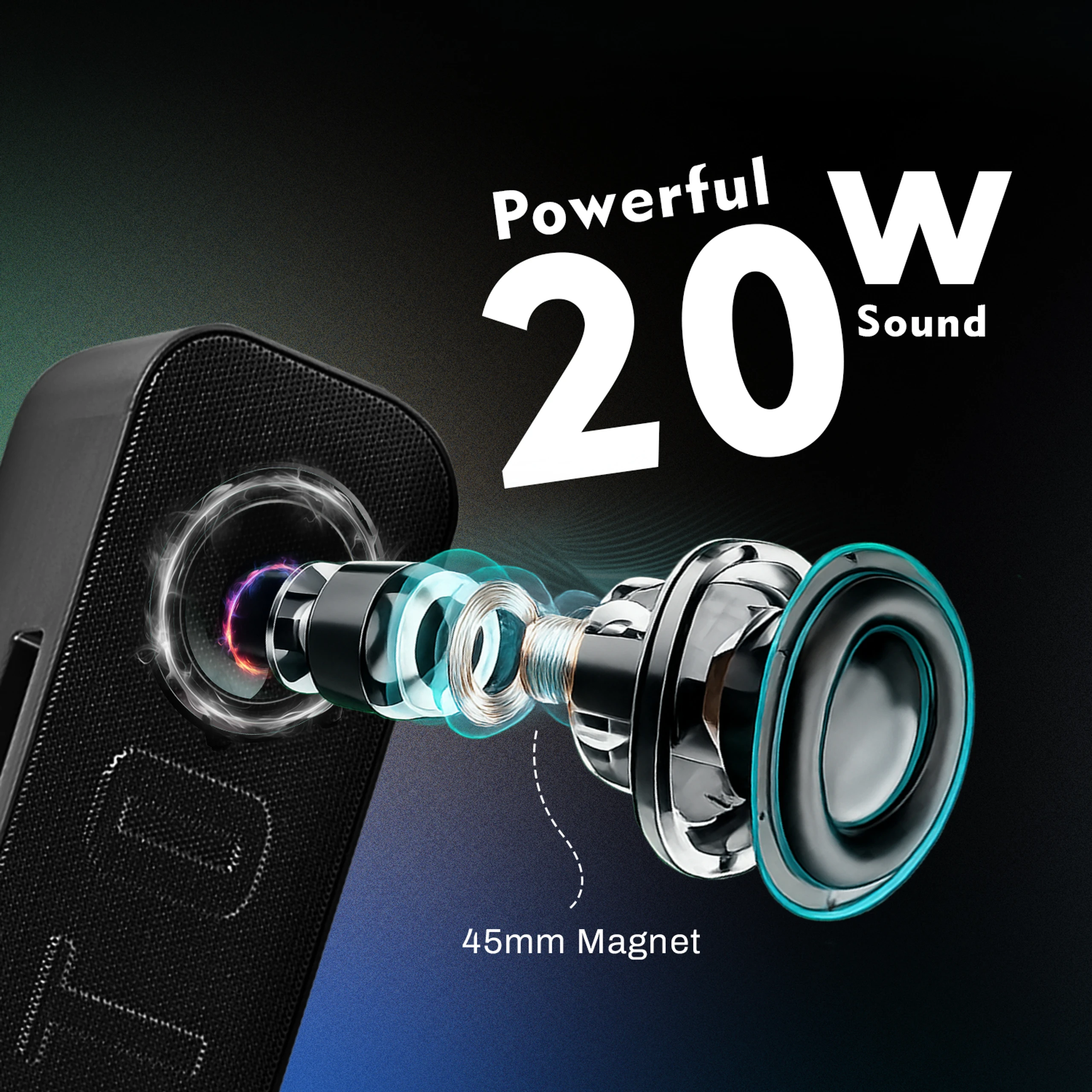 YOROTO Wireless Superior Sound bar with Ear-Shaking Sound & Ultra Powerful Bass 20 W Bluetooth Soundbar (Black, Stereo Channel) image 3