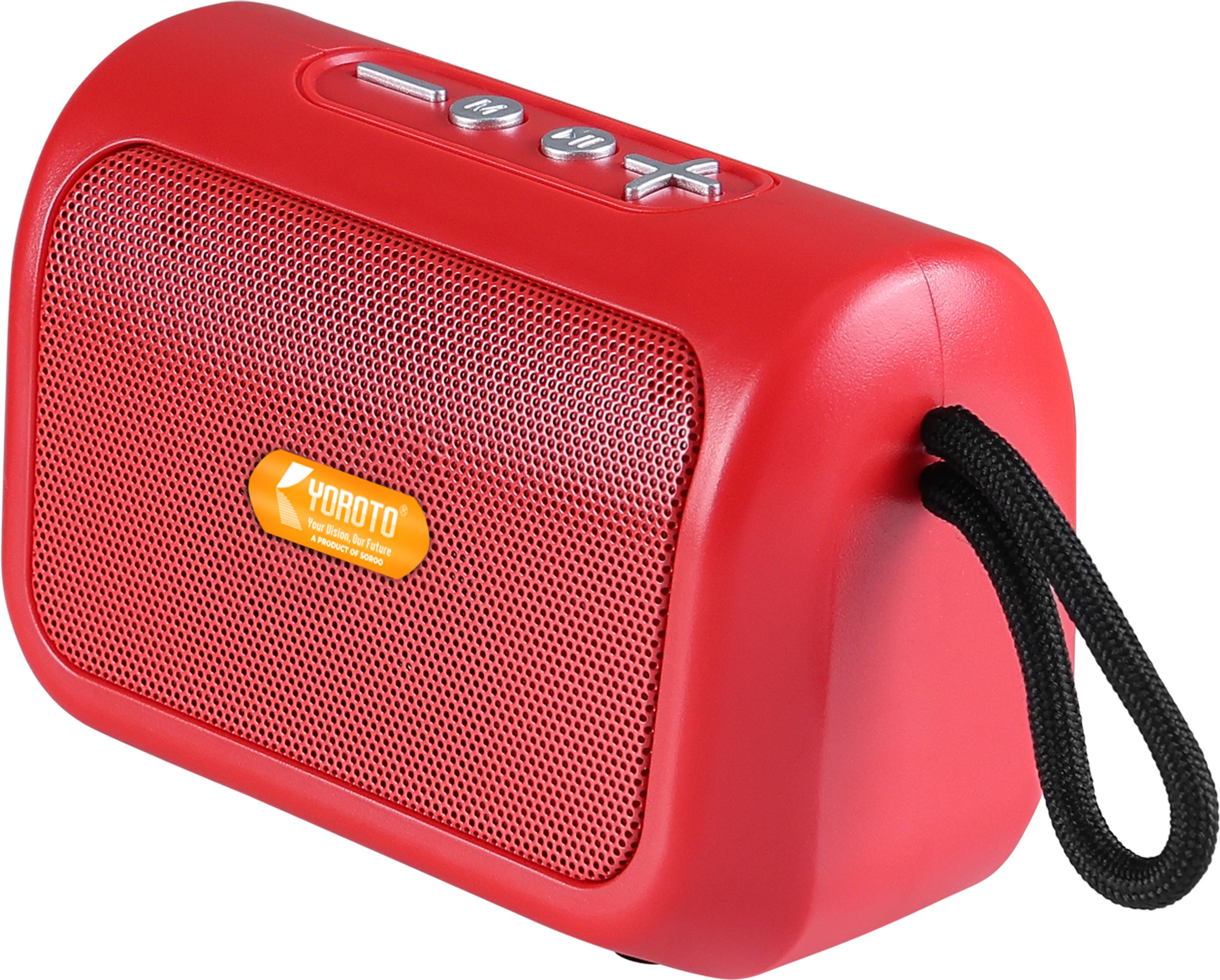 YOROTO Wireless Bluetooth Speaker with Clear Crystal Sound 12 W Bluetooth Speaker 12 W Bluetooth Speaker (Red, Stereo Channel)