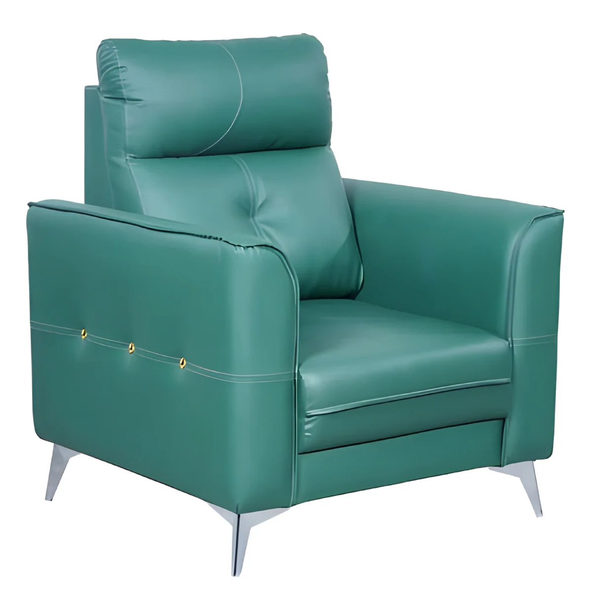 Asmara Comfort Rexine Sofa 1-Seater - Green image 3