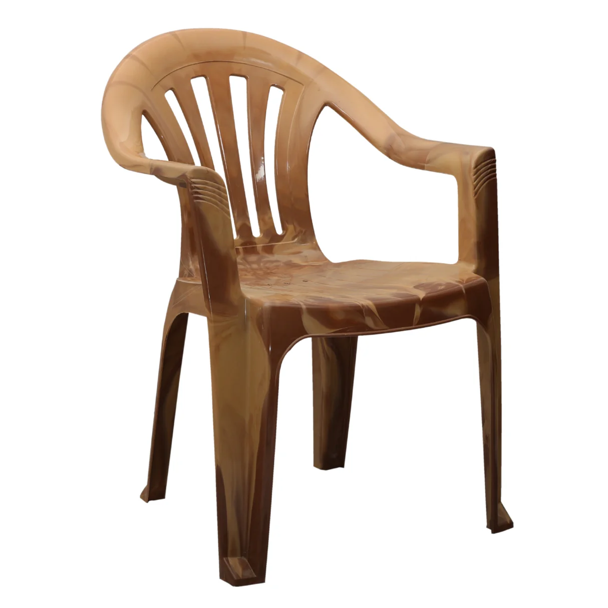 Settle Ease Arm Plastic Chair - Teakwood