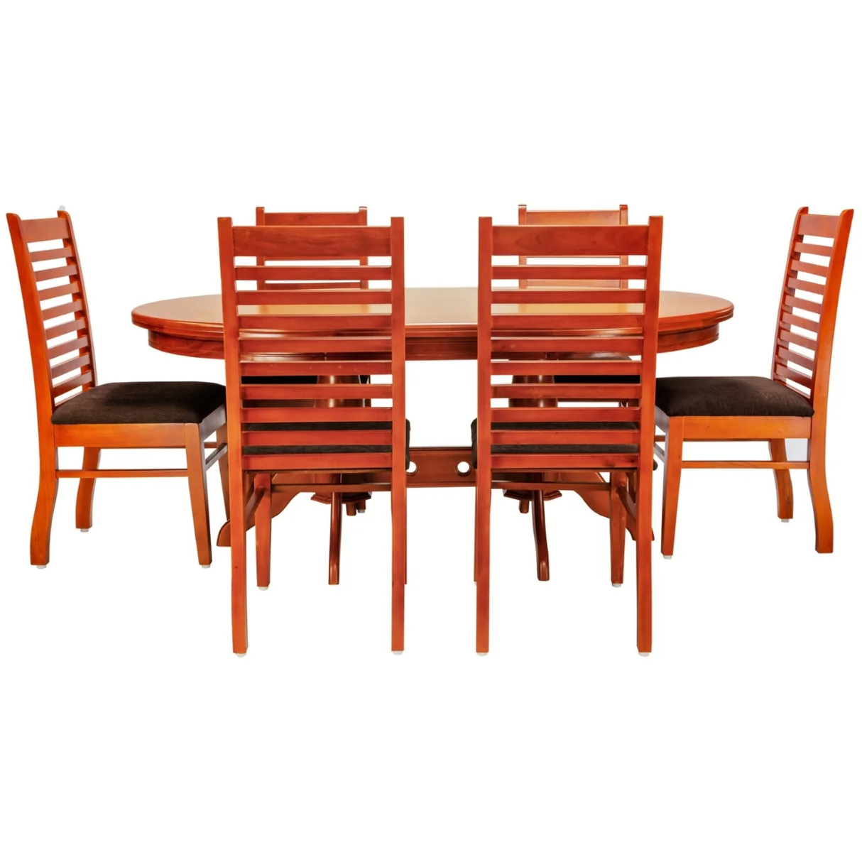 Texas Wooden Top 6-Seater Dining Set - Teak Finish image 4