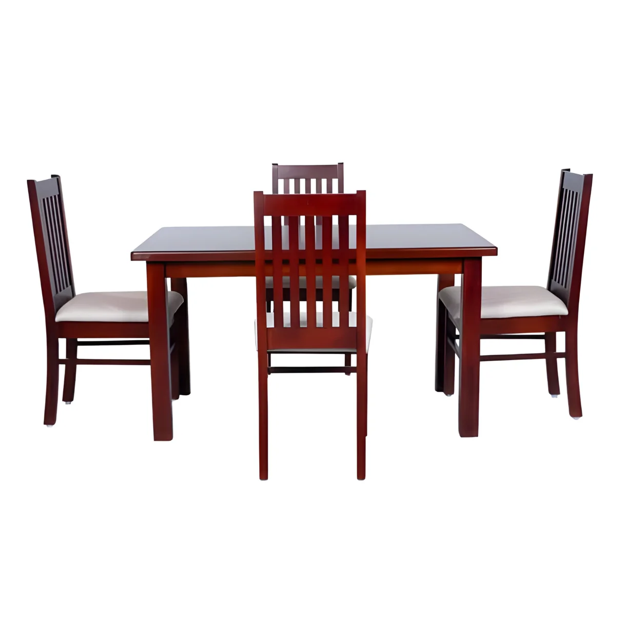 Avila Wooden Top 4-Seater Dining Set - Honey Finish