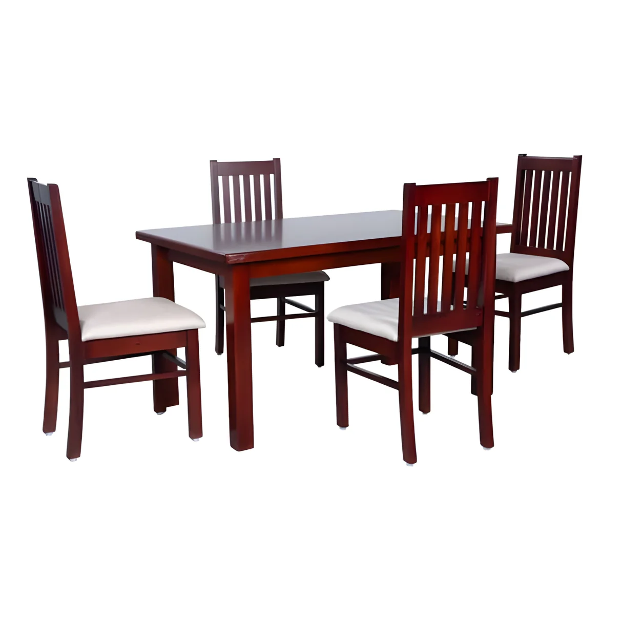 Avila Wooden Top 4-Seater Dining Set - Honey Finish image 3