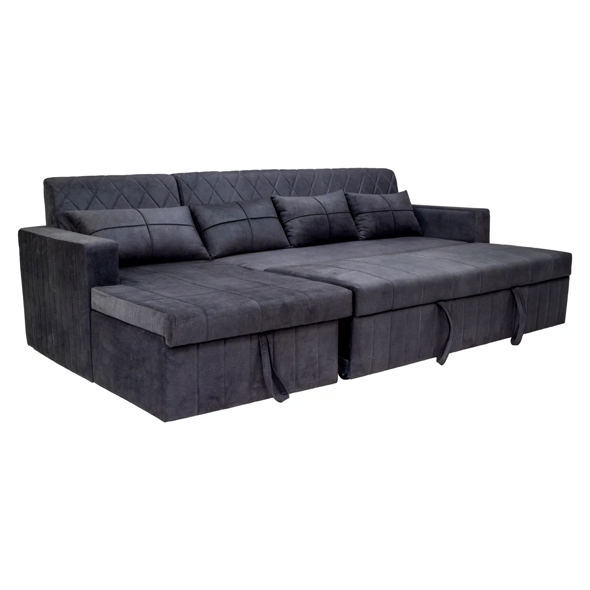 Oslo Modern Fabric Sofa Cum Bed - Dark Grey