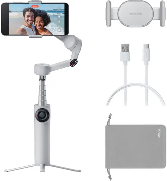 Insta360 Flow 2 Standard Bundle 3 Axis Gimbal for Mobile (130-300...more