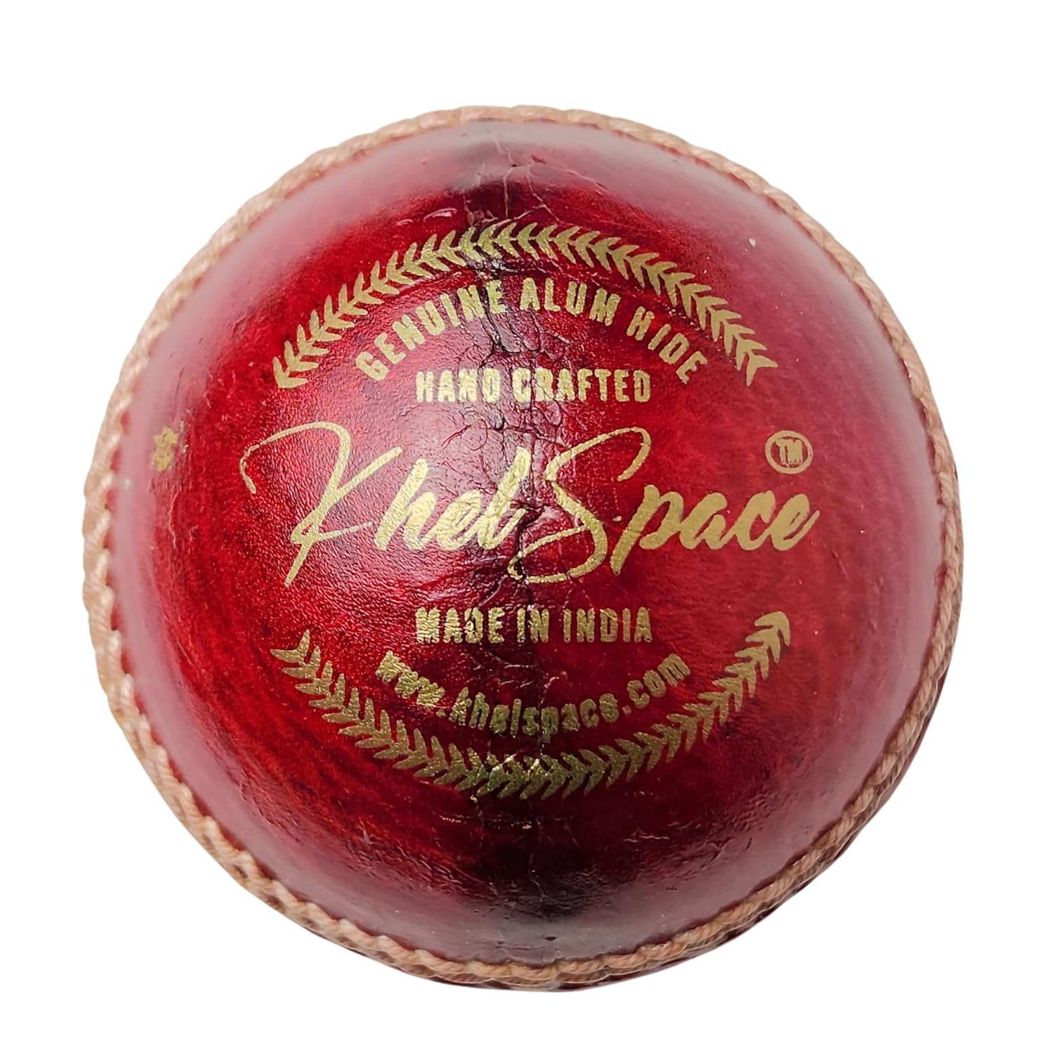 KS-20 4 Piece Leather Cricket Ball Red | Hand-Stitched Professional Grade | Durable for Test, ODI, T20 & Practice Matches | Swing & Seam Optimized | Premium Shine|Pack of 1 Cricket Ball