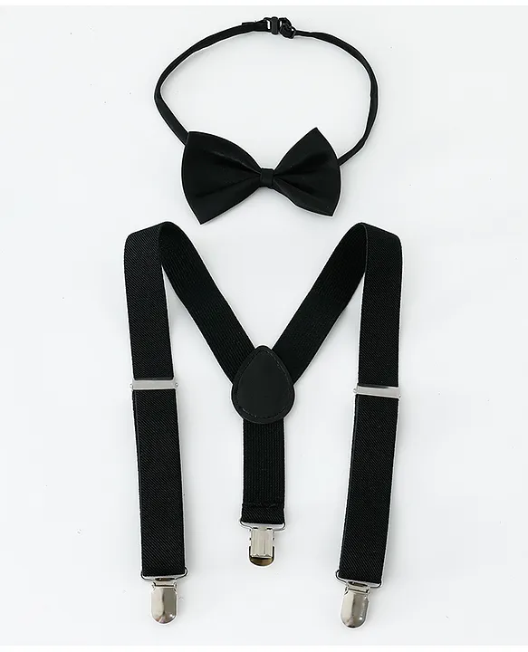 Babyhug Bow and Suspender Set - Black